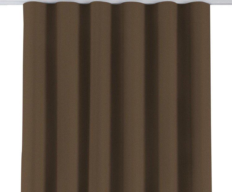 Комплект штор блэкаут однотонный коричневый, на тесьме «Волна»